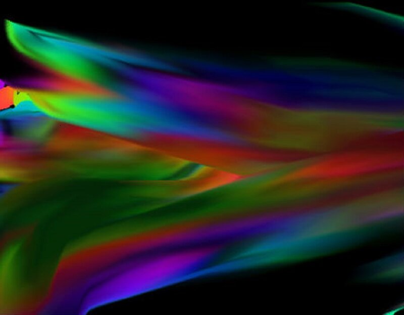 Colorful Light Streaks — Green, Dynamic, Abstract, Motion, Dark Background