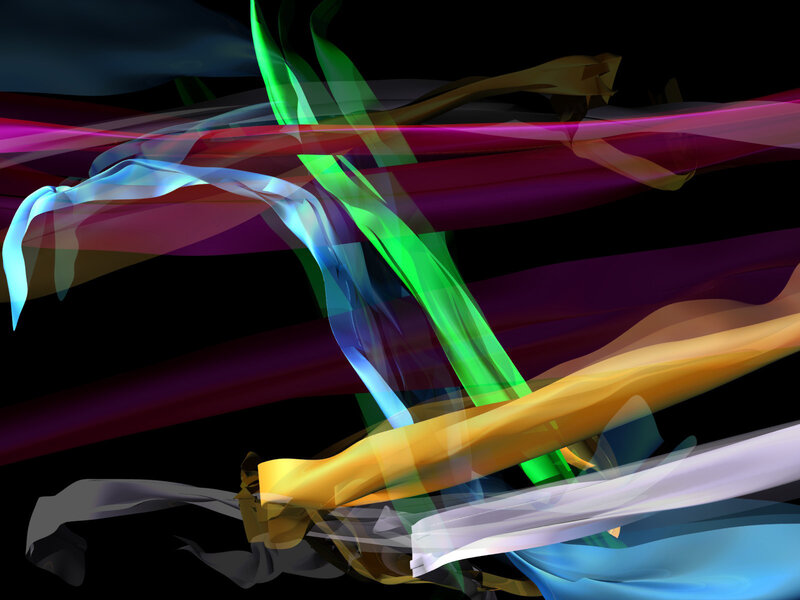 Colorful Light Streaks — Green, Dynamic, Abstract, Motion