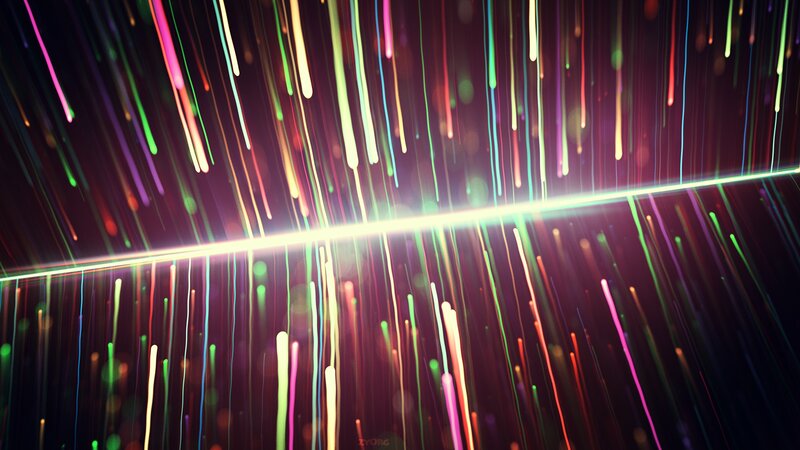 Colorful Light Streaks — Green, Dynamic, Digital Art, Light Streaks