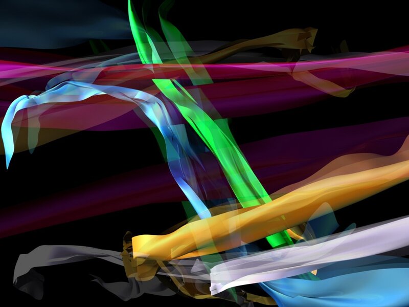 Colorful Light Streaks — Green, Dynamic, Digital Art, Motion