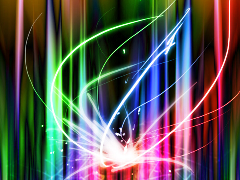 Colorful Light Streaks — Green, Energetic, Abstract, Light Trails