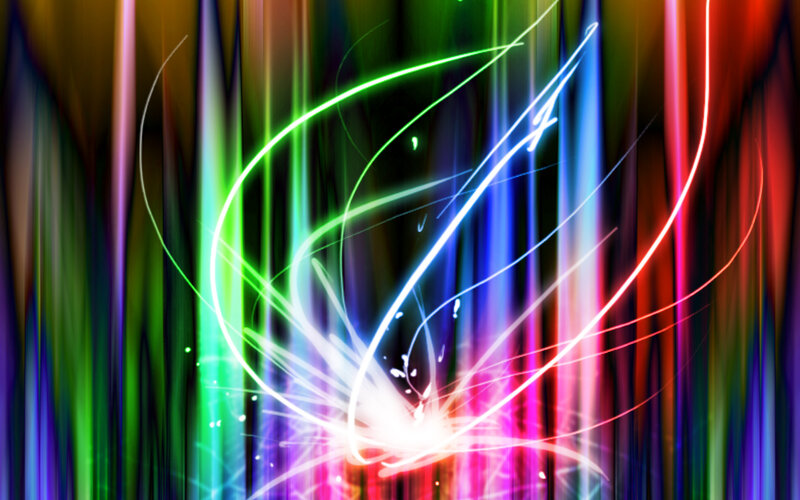 Colorful Light Streaks — Green, Energetic, Abstract