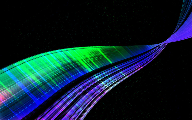 colorful light streaks in space