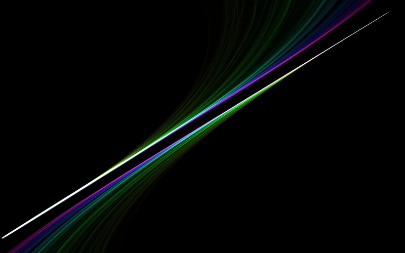 Colorful light streaks on black