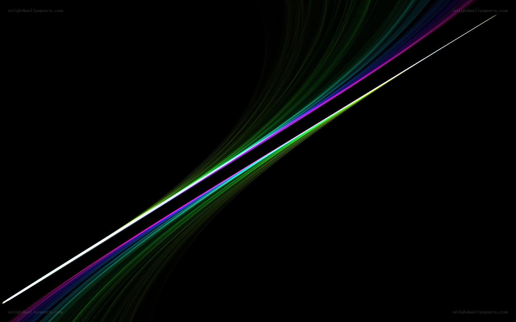 Colorful light streaks on black