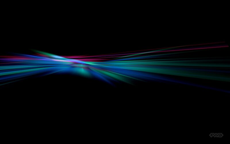 colorful light streaks on black