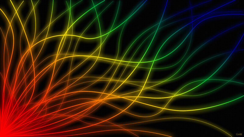 colorful light streaks on black