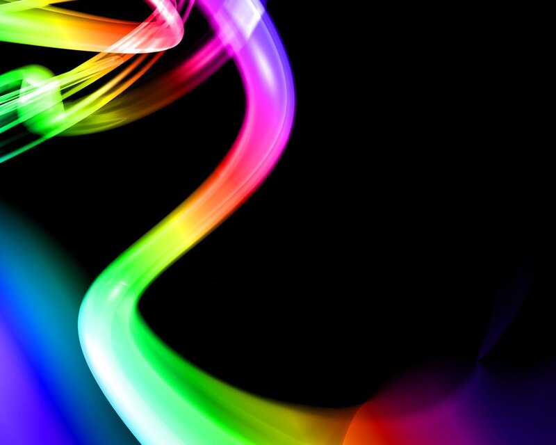 Colorful light streaks on black