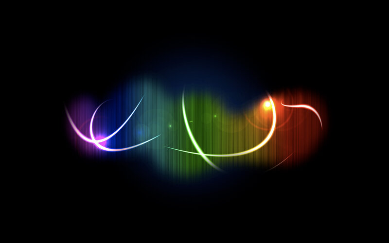 colorful light streaks on black