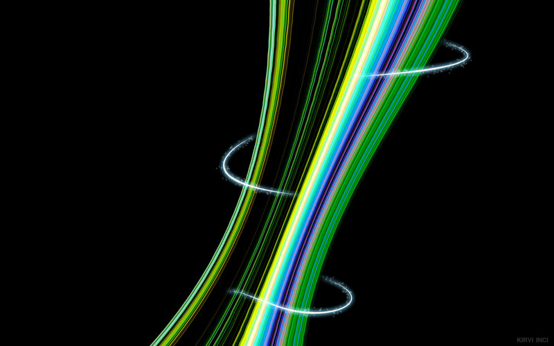 Colorful light streaks on black