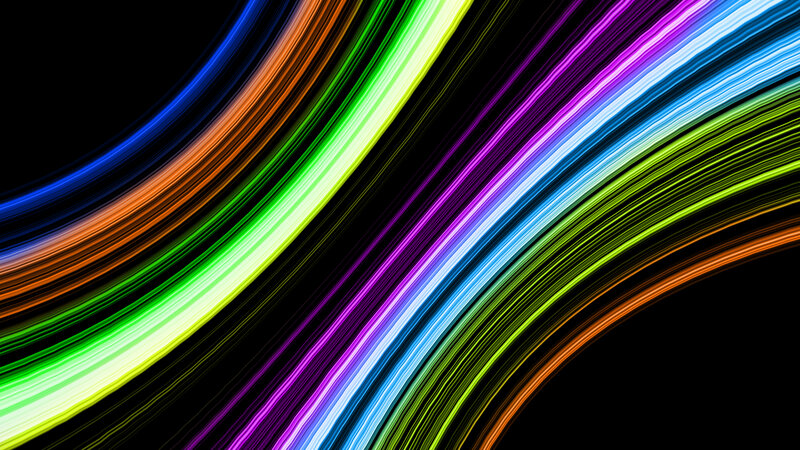 colorful light streaks on black