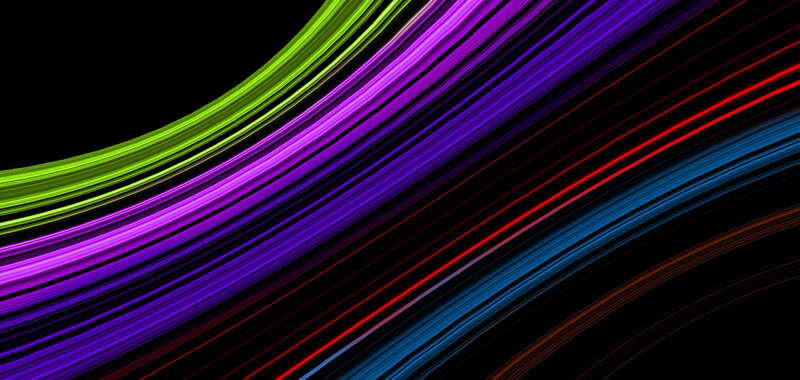 Colorful light streaks on black