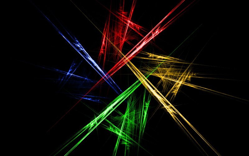 colorful light streaks on black