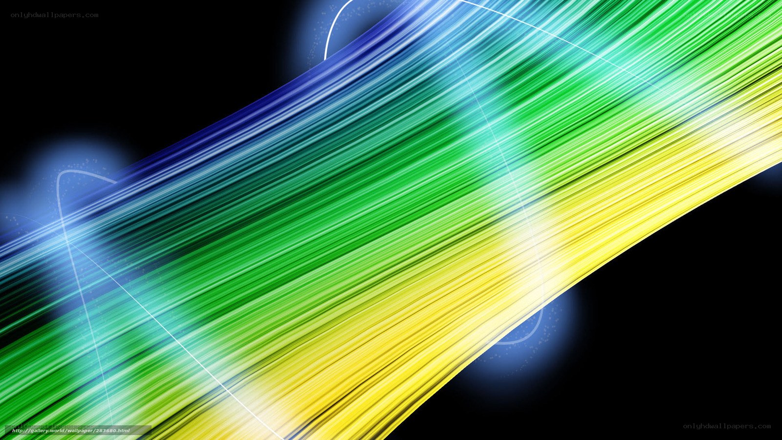 Colorful light streaks on black