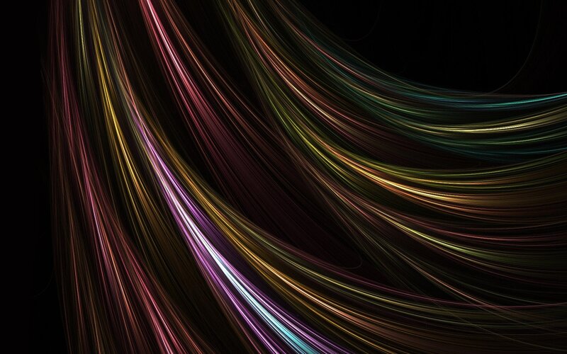 Colorful light streaks on black