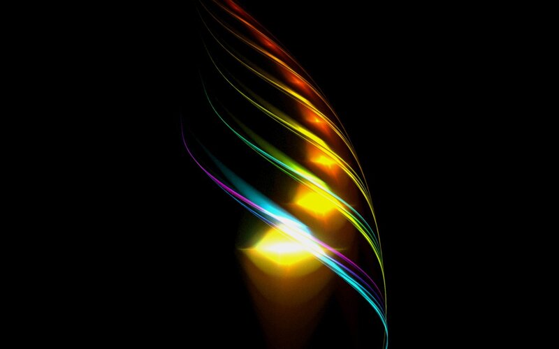 colorful light streaks on black