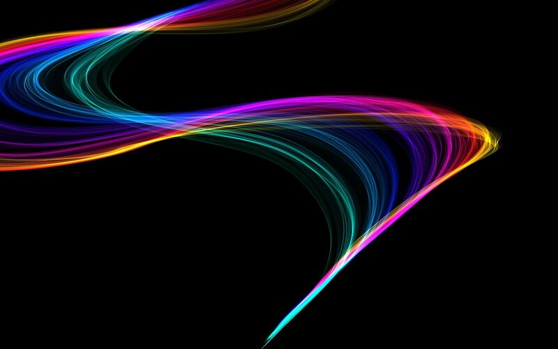 colorful light streaks on black