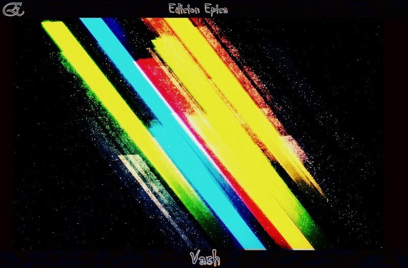 Colorful light streaks on black