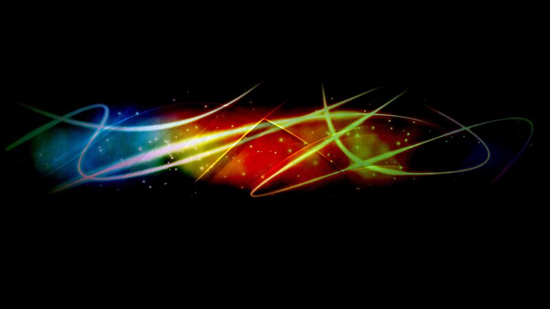 colorful light streaks on black