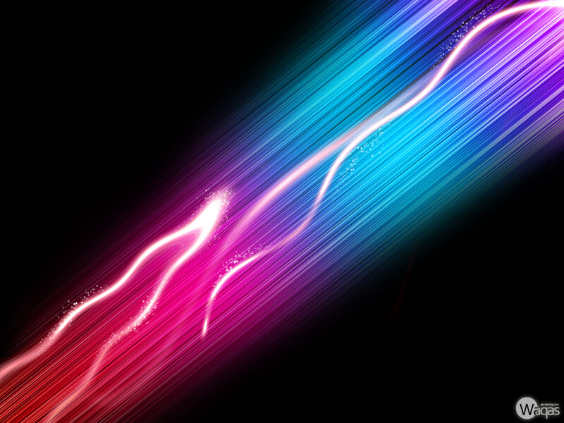 colorful light streaks on black