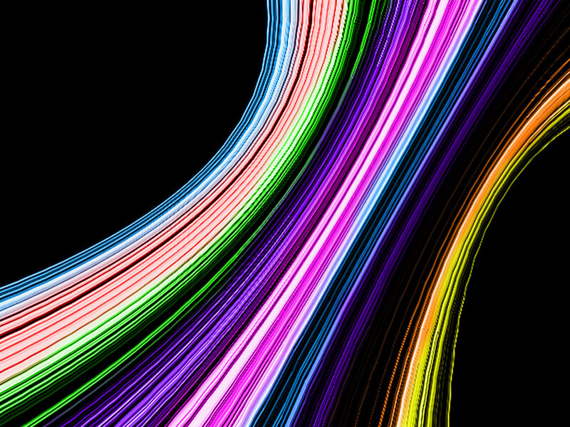 Colorful light streaks on black