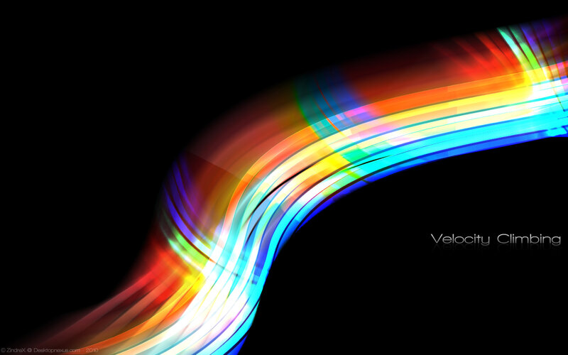 Colorful light streaks on black