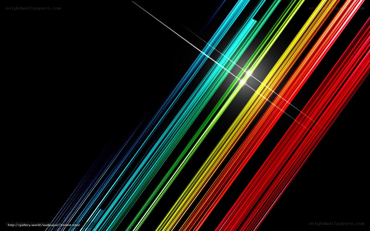colorful light streaks on black