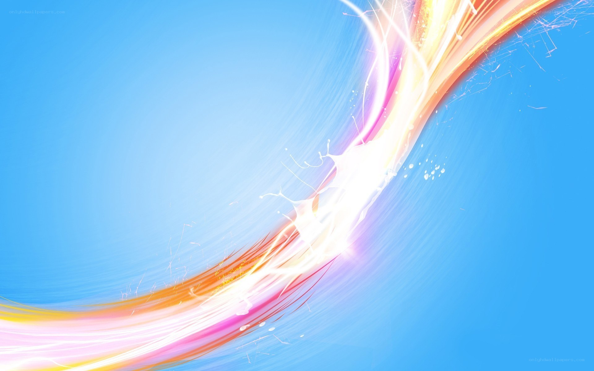colorful light streaks on blue