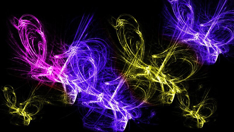 Colorful Light Streaks — Purple, Dynamic, Abstract, Energy, Fractal