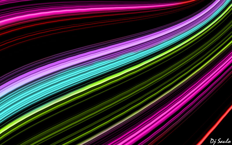 Colorful Light Streaks — Purple, Dynamic, Abstract, Light Trails, Black Background, Green