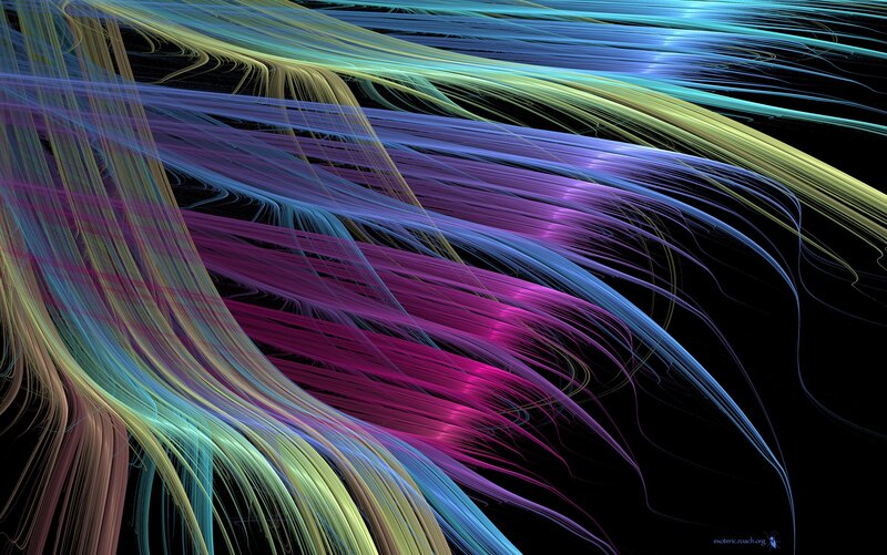 Colorful Light Streaks — Purple, Dynamic, Abstract, Light Trails