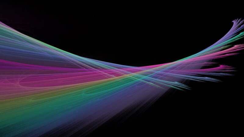 Colorful Light Streaks — Purple, Dynamic, Abstract, Lines, Black Background