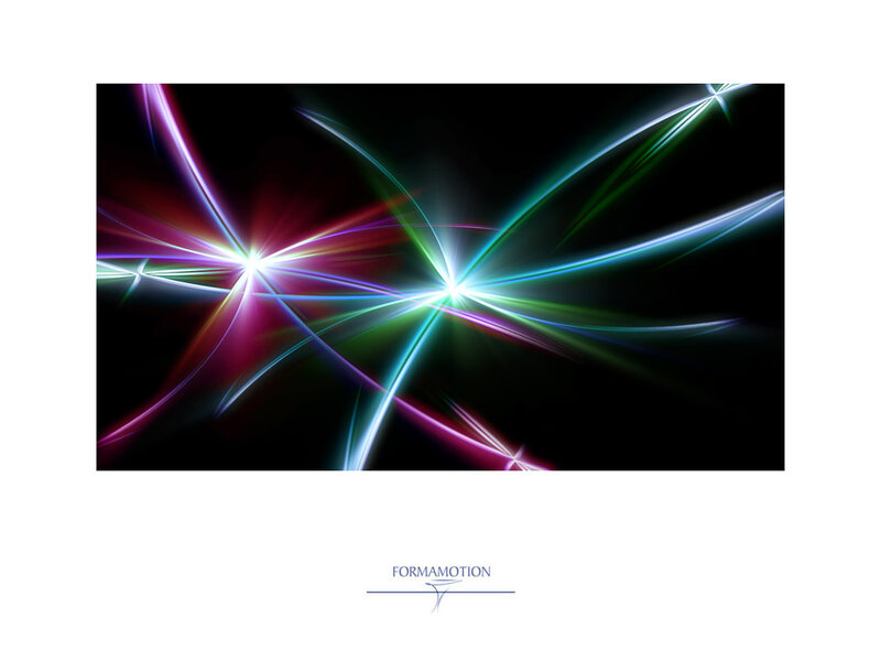 Colorful Light Streaks — Purple, Dynamic, Abstract, Lines, Stars