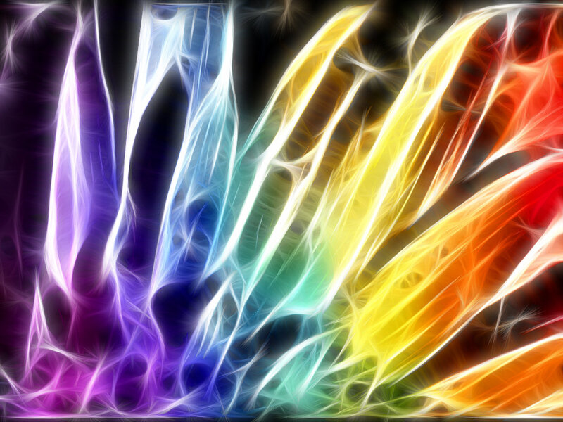 Colorful Light Streaks — Purple, Energetic, Digital Art