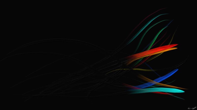 Colorful Light Streaks — Red, Dynamic, Abstract, Black Background