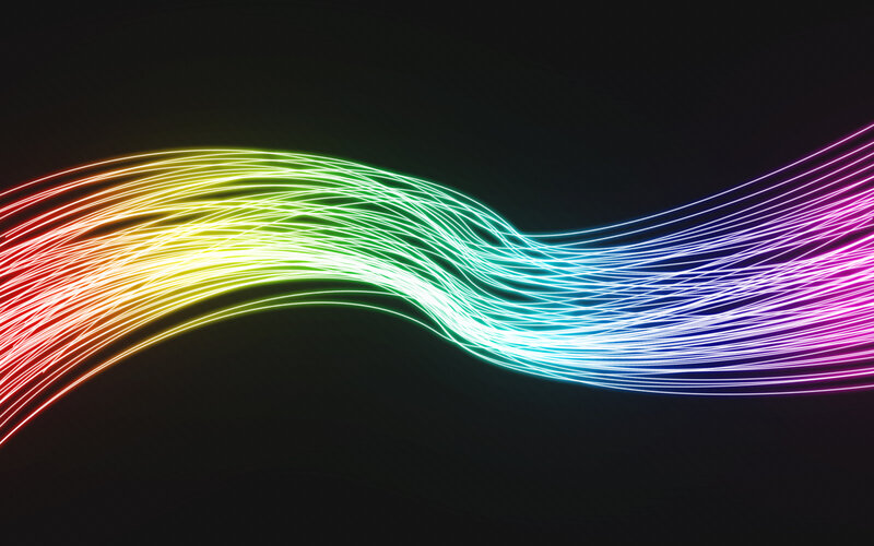 Colorful Light Streaks — Red, Dynamic, Abstract, Lines, Curves, Dark Background
