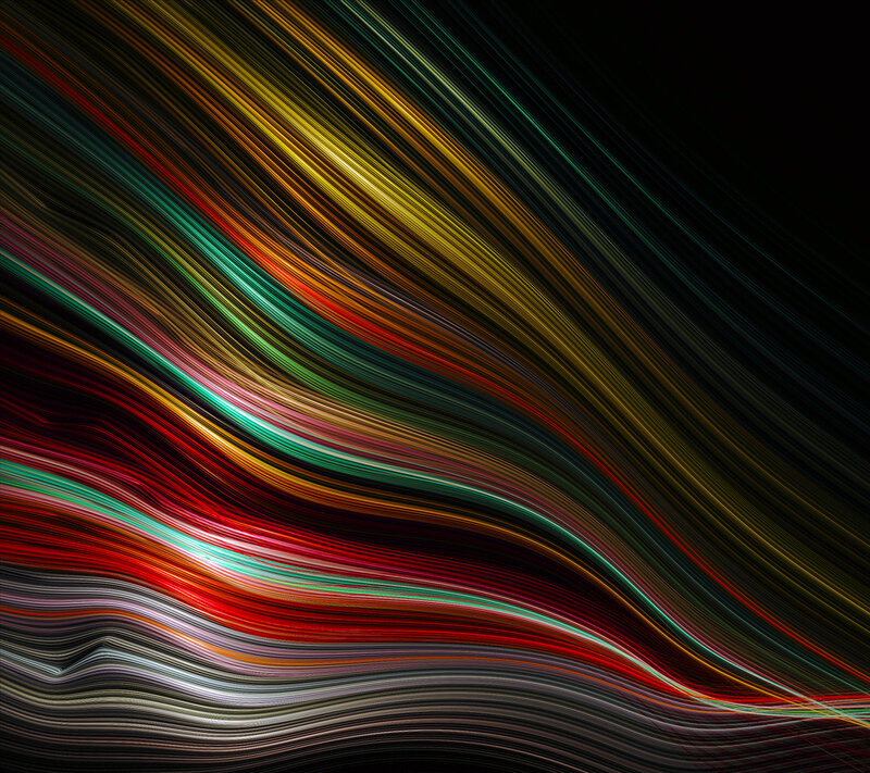 Colorful Light Streaks — Red, Dynamic, Abstract, Lines, Curves