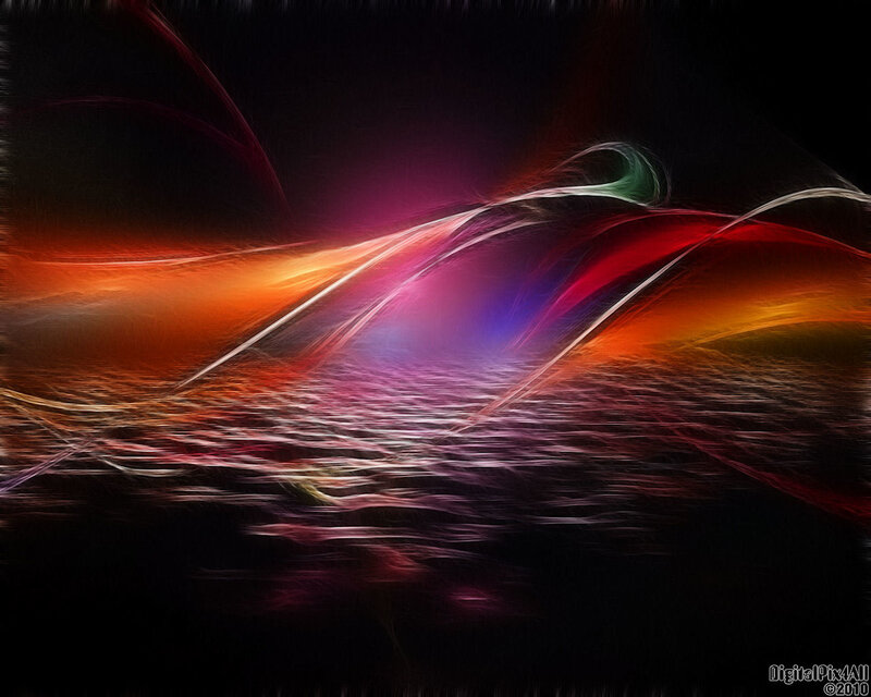 Colorful Light Streaks — Red, Dynamic, Digital Art, Motion Blur