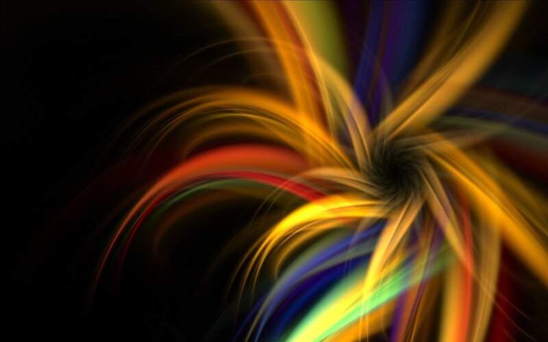 Colorful light streaks swirl