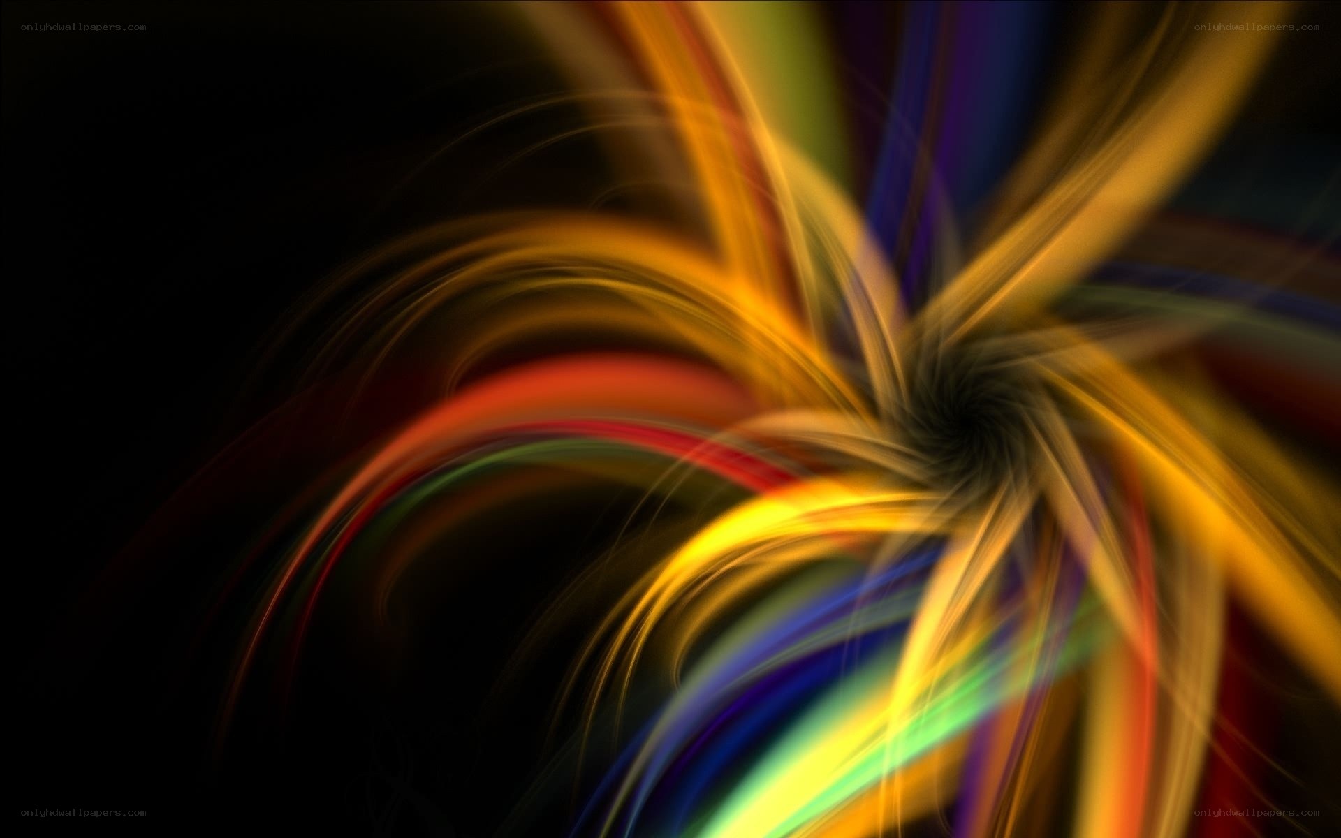 Colorful light streaks swirl