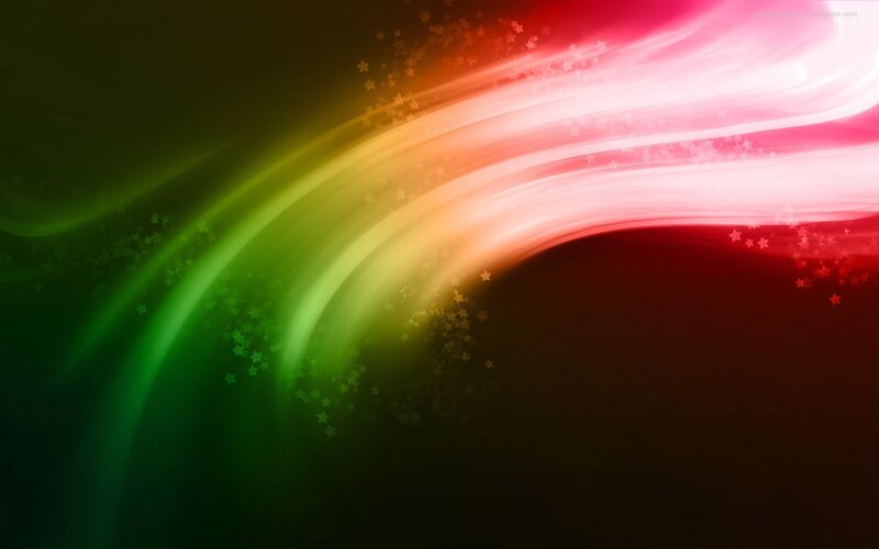 colorful light streaks with stars