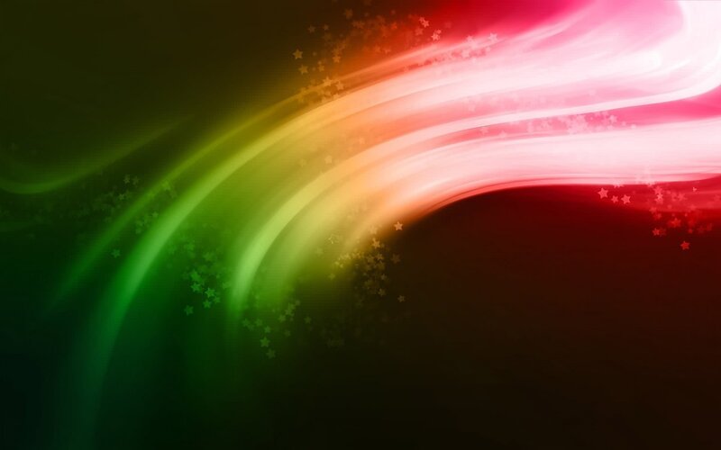 colorful light streaks with stars