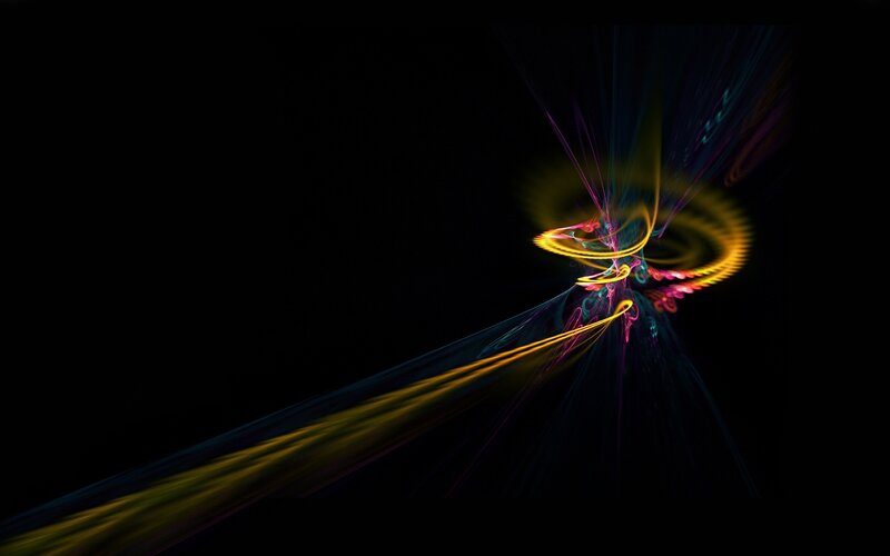 Colorful Light Streaks — Yellow, Dynamic, Abstract, Light Trails, Spiral