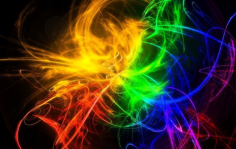 Colorful Light Streaks — Yellow, Dynamic, Abstract, Light Trails, Swirls