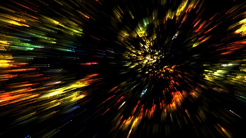 Colorful Light Streaks — Yellow, Dynamic, Abstract, Light Trails