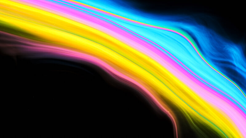 Colorful Light Streaks — Yellow, Dynamic, Abstract, Motion, Black Background