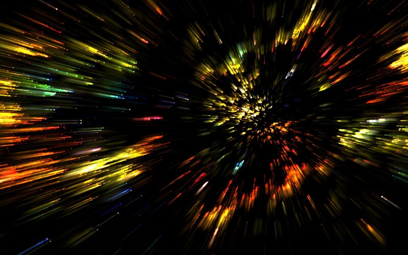 Colorful Light Streaks — Yellow, Dynamic, Abstract, Stars