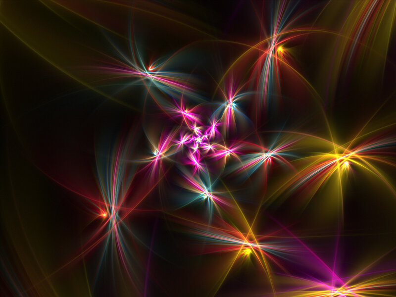 Colorful Light Streaks — Yellow, Energetic, Abstract, Stars