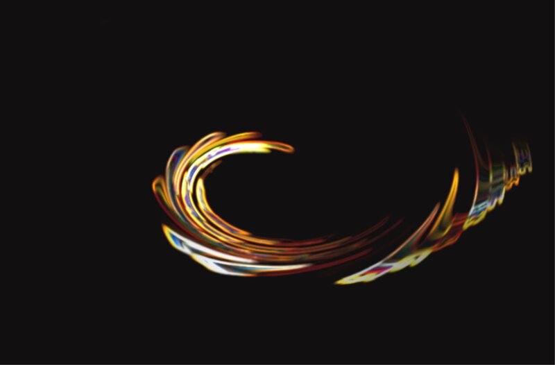 Colorful Light Swirl — Black, Dynamic, Abstract, Light Trails