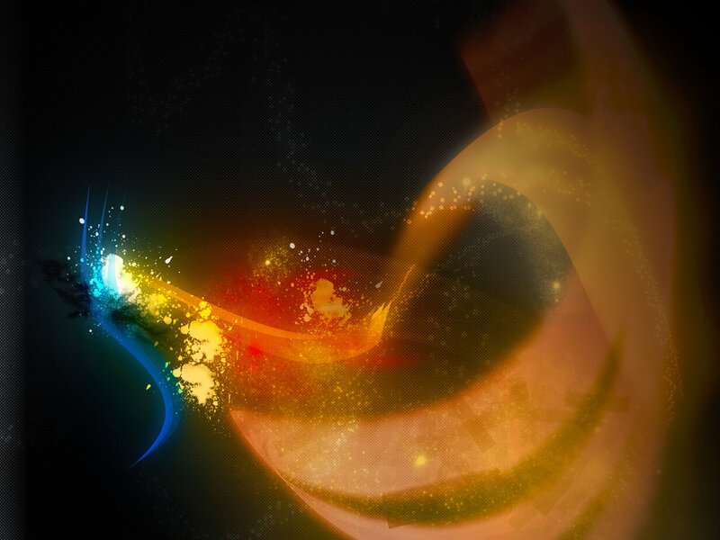 Colorful Light Swirl — Black, Dynamic, Abstract, Splashes